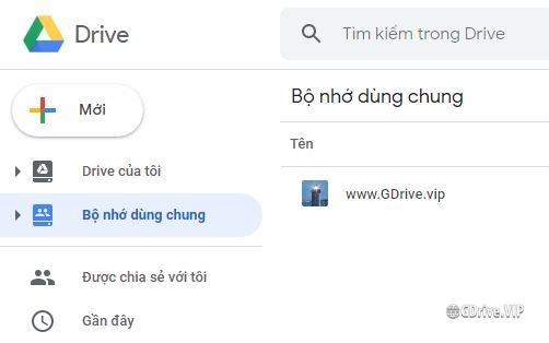 Bộ nhớ dùng chung Google Drive