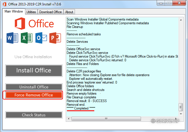 Cách xóa Office cũ trong máy tính để cài đặt Office 365 - GDrive VIP -  Google Drive Unlimited