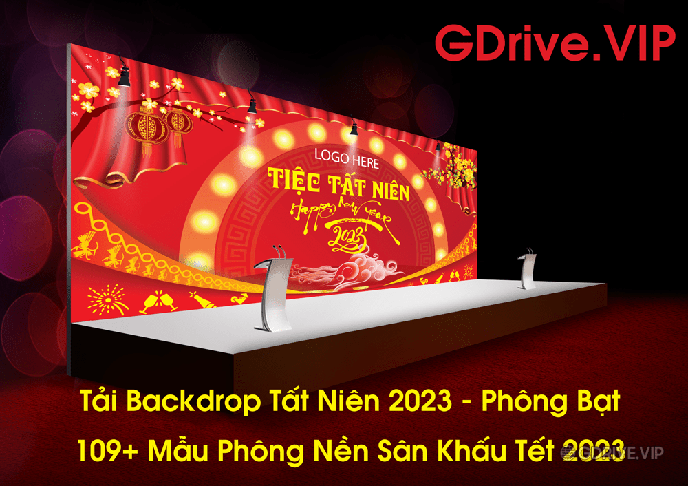 Corel Backdrop Phông Nền Tiệc Tất Niên  FreeVector6com