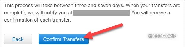 Nhấp vào “Confirm Transfers”