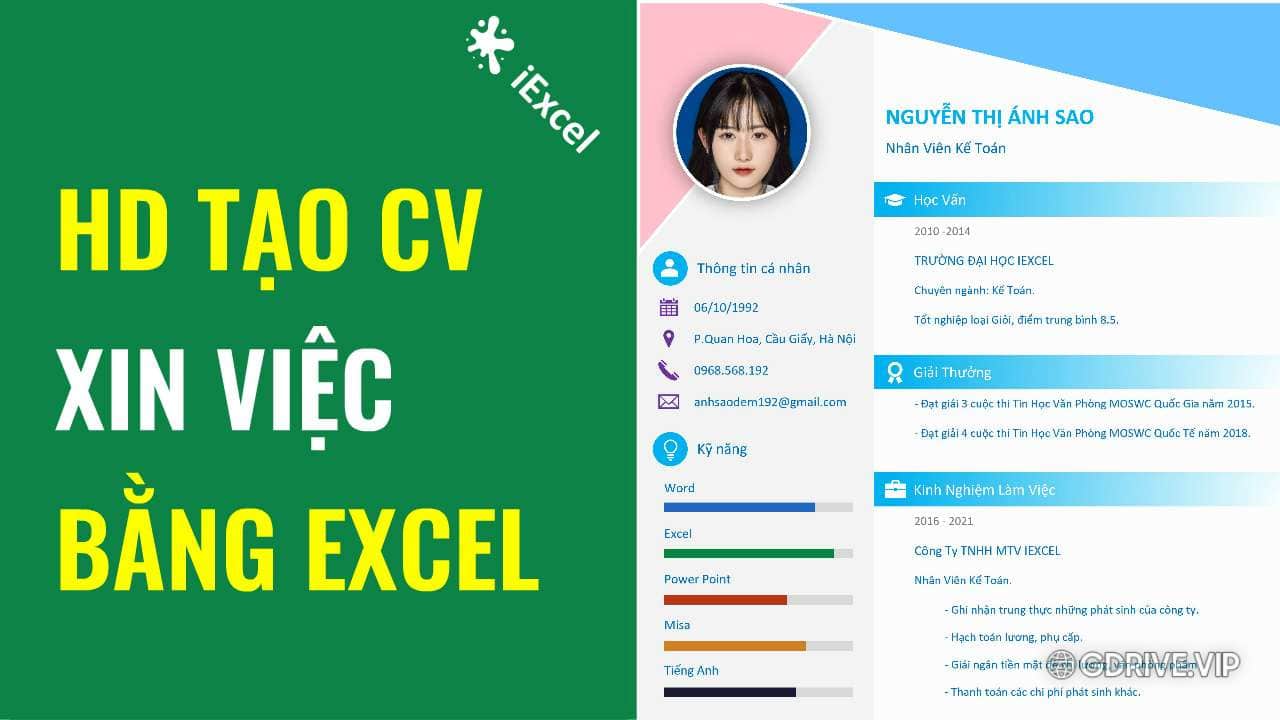 Hướng dẫn tạo CV xin việc bằng Excel
