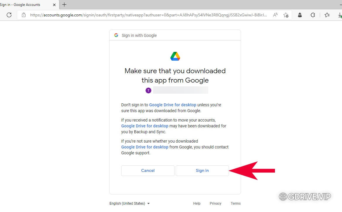 Hướng dẫn cách download và cài đặt Google Drive cho máy tính - bước 6