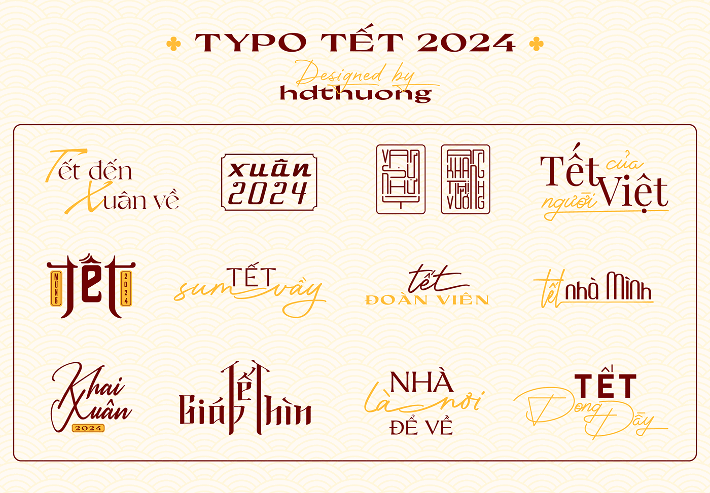 typography Graphic Designer tet Lunar New Year typography design